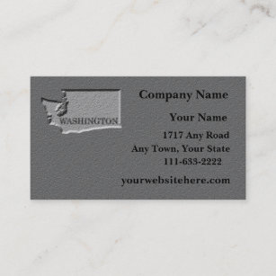 Washington State Business card  carved stone look