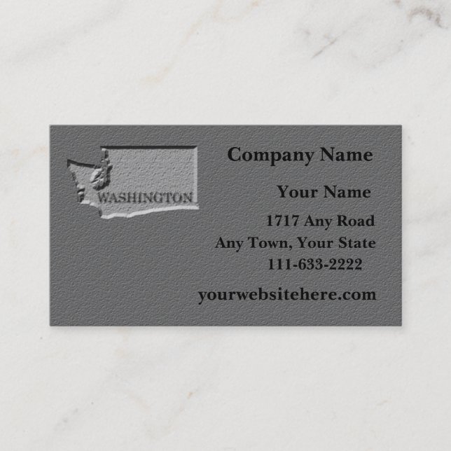 Washington State Business card  carved stone look (Front)