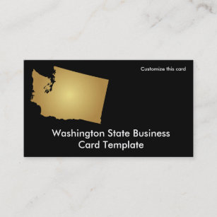 Washington State Business Card Metallic Gold