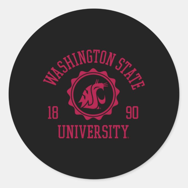 Washington State Cougars Stamp Classic Round Sticker (Front)