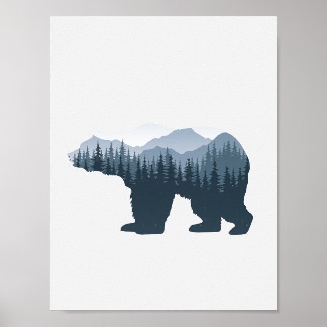 Washington State Decor, Pacific Northwest Mountain Poster (Front)