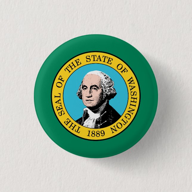 Washington State Flag 3 Cm Round Badge (Front)