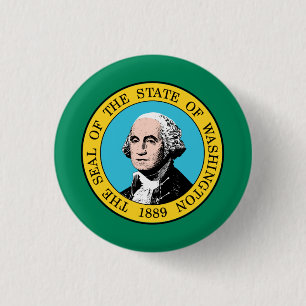 Washington State Flag 3 Cm Round Badge