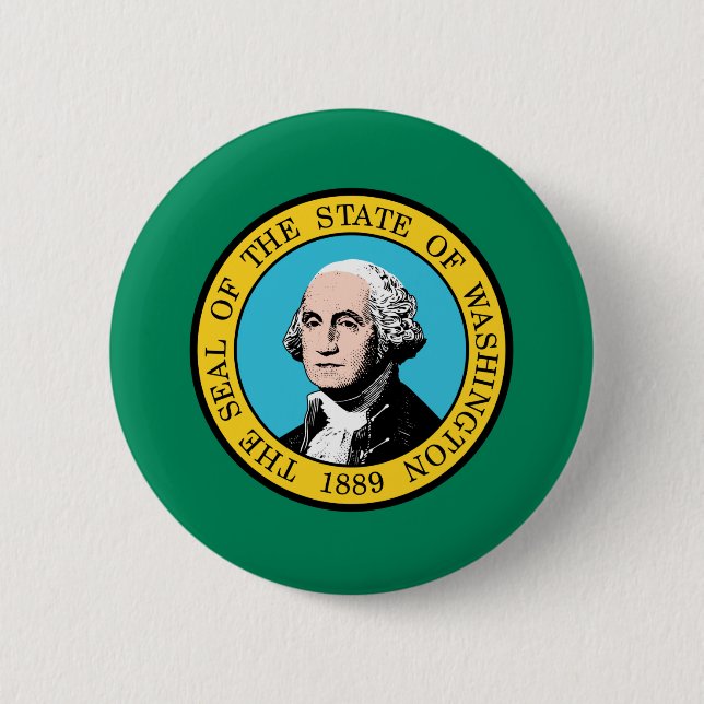 Washington State Flag 6 Cm Round Badge (Front)