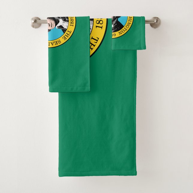 Washington State Flag Bath Towel Set (Insitu)