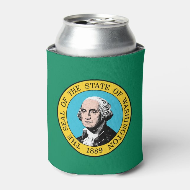 Washington State Flag Can Cooler (Can Front)