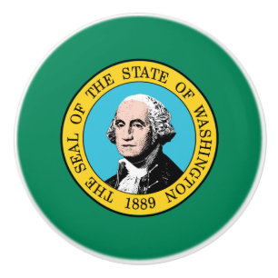 Washington State Flag Ceramic Knob