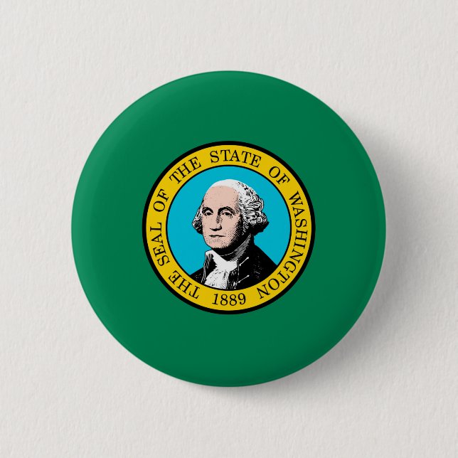 Washington State Flag Design 6 Cm Round Badge (Front)