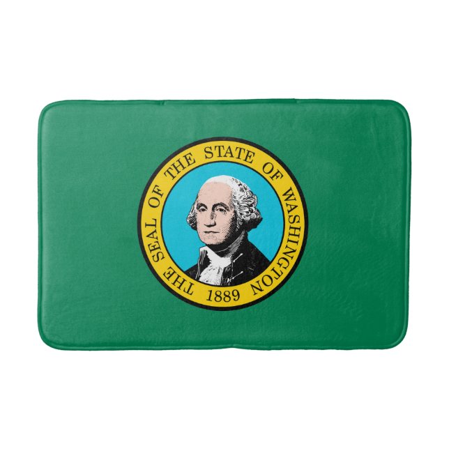 Washington State Flag Design Bath Mat (Front)