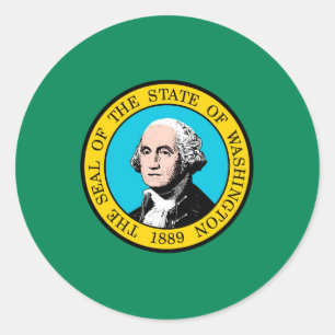 Washington State Flag Design Classic Round Sticker
