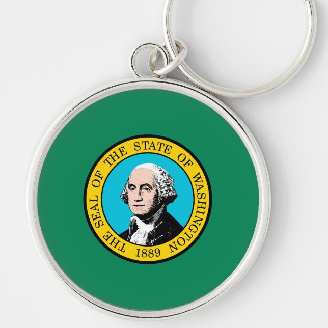 Washington State Flag Design Key Ring (Front)
