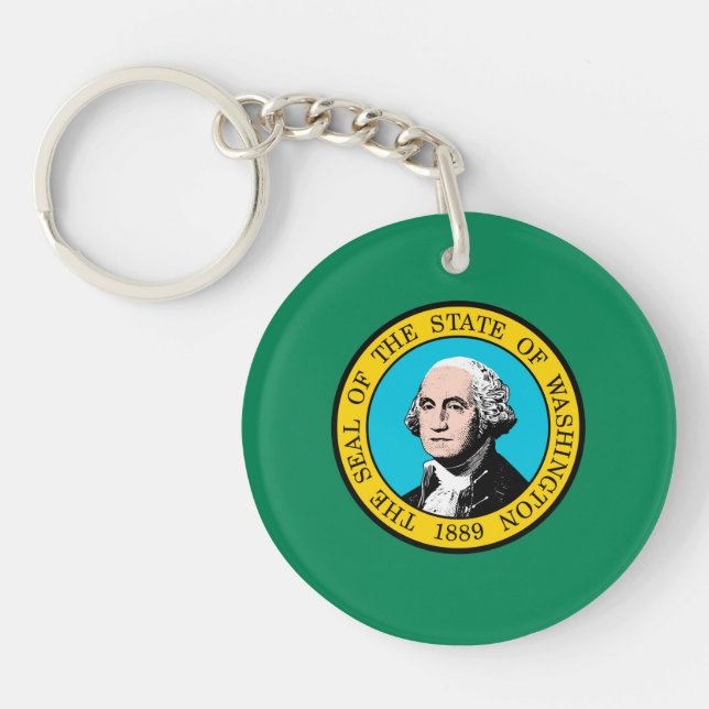 Washington State Flag Design Key Ring (Front)
