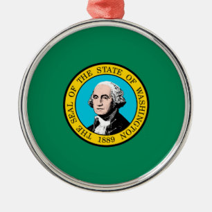 Washington State Flag Design Metal Ornament