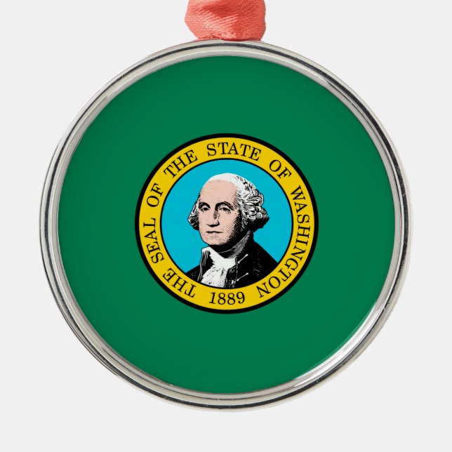 Washington State Flag Design Metal Ornament (Front)