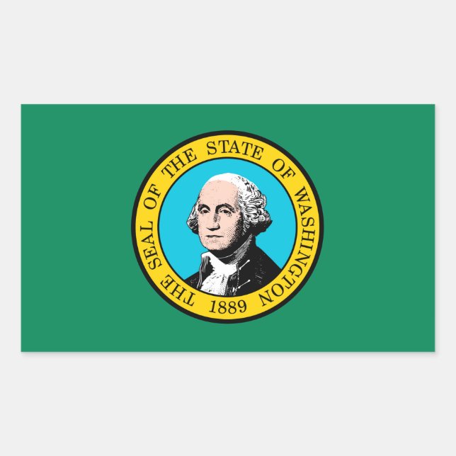 Washington State Flag Design Rectangular Sticker (Front)