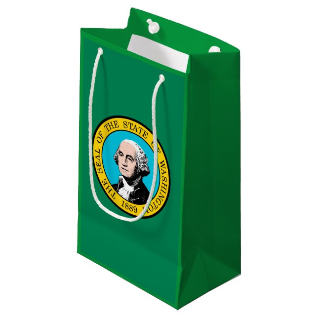 Washington State Flag Design Small Gift Bag (Front Angled)