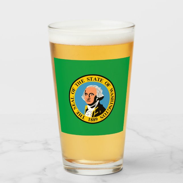 Washington state flag  glass (Front Filled)