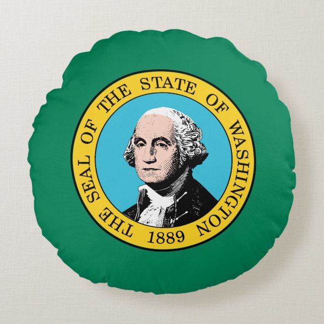 Washington State Flag Round Cushion (Front)