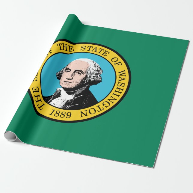 Washington State Flag Wrapping Paper (Unrolled)