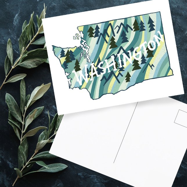 Washington State Illustrated Map Postcard (Washington State Illustrated Map Postcard
)