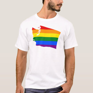 Washington State Map LGBT Flag Gay Pride Awareness T-Shirt