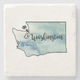 Washington State Map Marble Stone Coaster