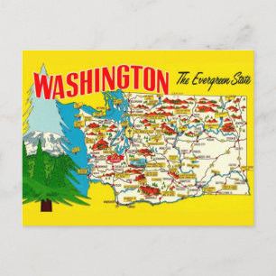 Washington State Map Postcard