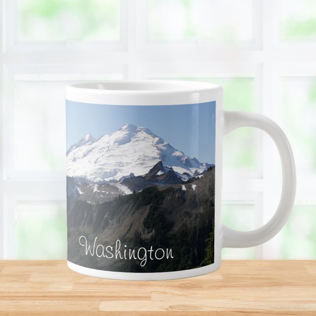 Washington State Mount Baker Photo Large Coffee Mug (In Situ)