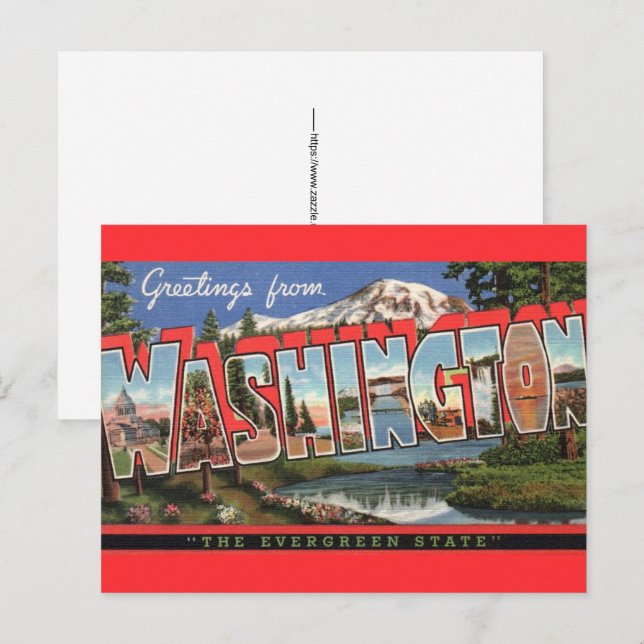 Washington State  Postcard (Front/Back)