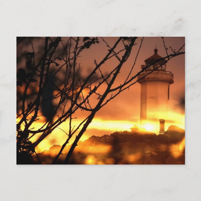 Washington State Postcard- Lighthouse at Sunset Postcard (Front)