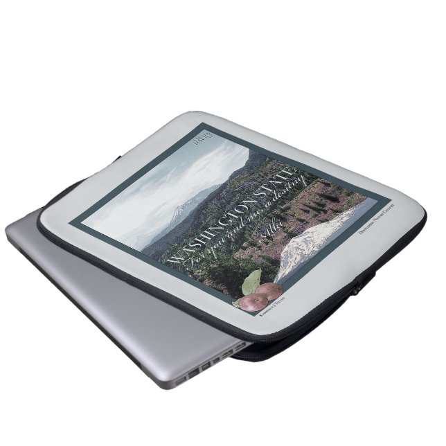 Washington State Poster Art Laptop Sleeve (Front Bottom)