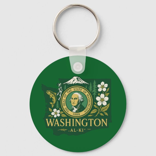  Washington state pride Key Ring (Front)