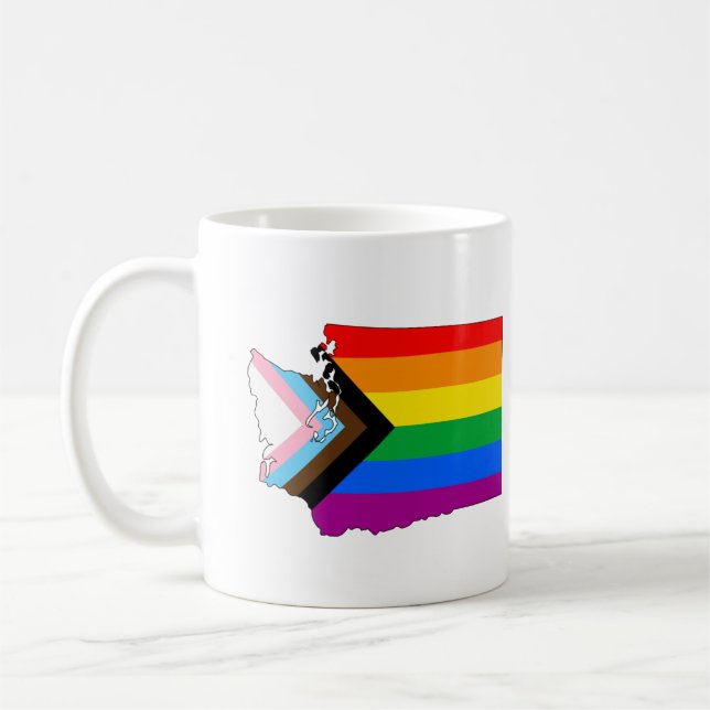 Washington State Pride LGBTQ Progress Pride Coffee Mug (Left)