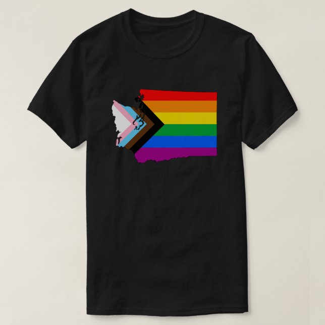 Washington State Pride LGBTQ Progress Pride T-Shirt (Design Front)