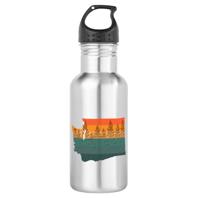 Washington State Tree Silhouette 532 Ml Water Bottle (Front)
