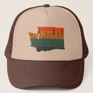 Washington State Tree Silhouette Trucker Hat