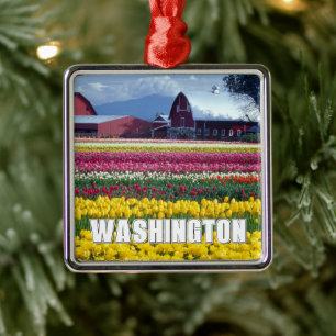 Washington State   Tulip Field Metal Ornament