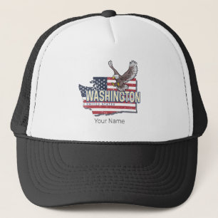Washington State United States Map USA Souvenir Trucker Hat