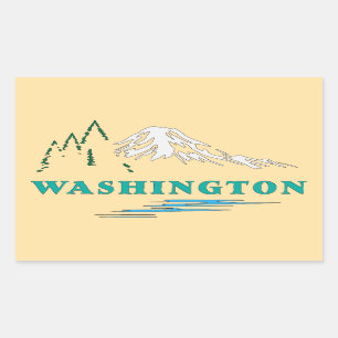 Washington State United States of America Rectangular Sticker