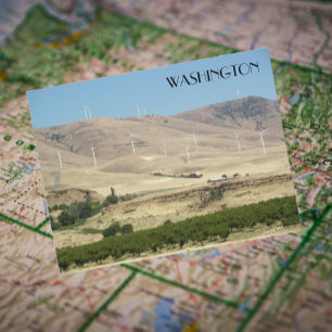 Washington State Vineyards and Wind Farms Travel Postcard