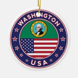 Washington sticker, phone case, tote bag ceramic ornament