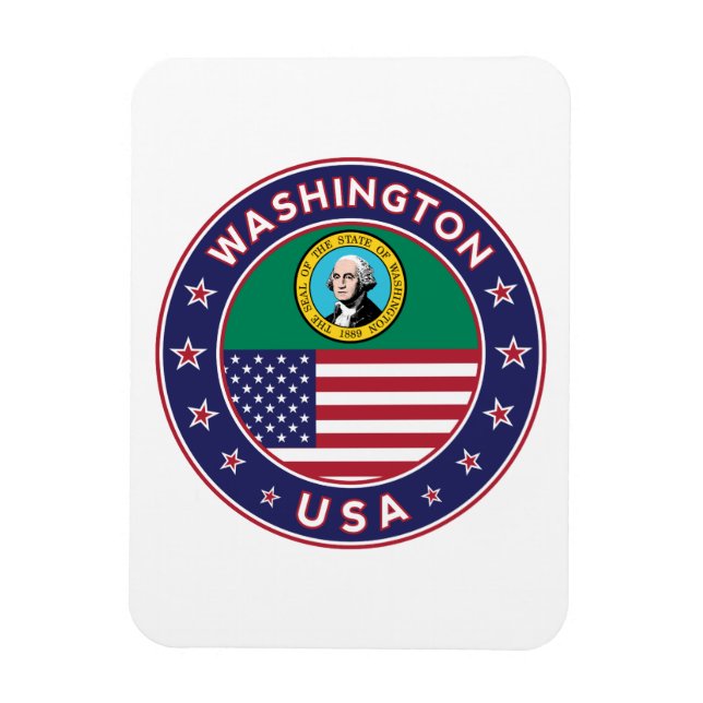 Washington sticker, phone case, tote bag magnet (Vertical)