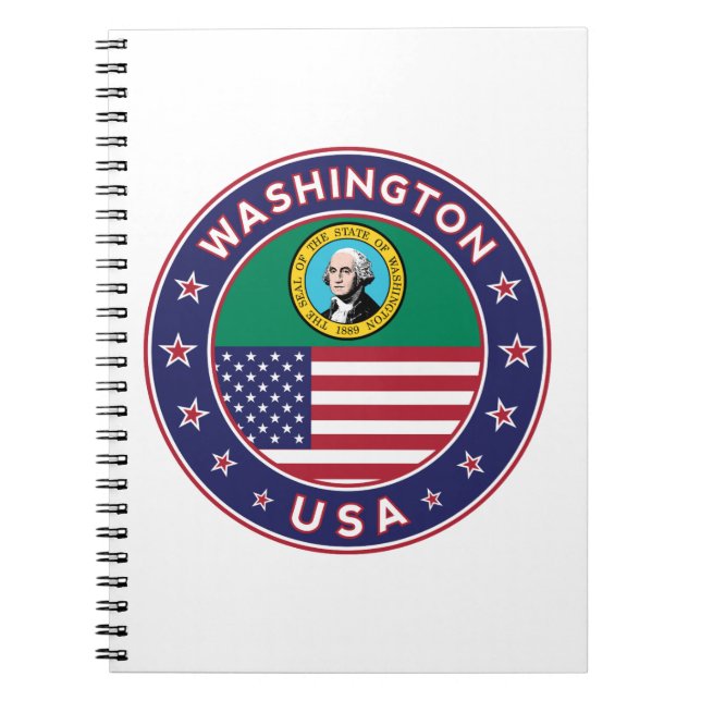 Washington sticker, phone case, tote bag notebook (Front)