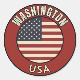 Washington United States of America Classic Round Sticker