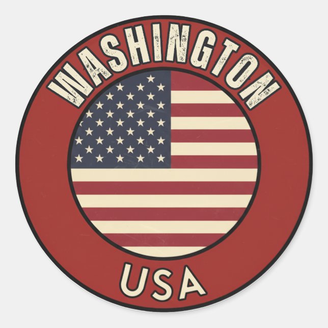 Washington United States of America  Classic Round Sticker (Front)