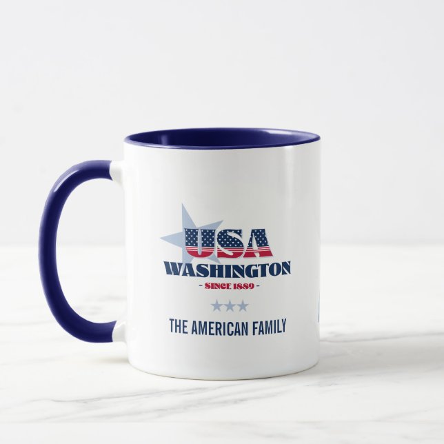 Washington USA 1889 Personalised Mug (Left)