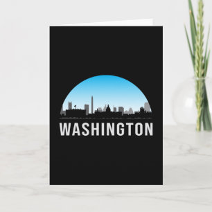 Washington USA City Cityscape Skyline Funny Gift Card