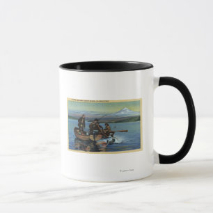 Washington - View of Fishermen Catching a Salmon Mug