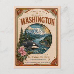 Washington Vintage Paper Cut American Arcana Postcard