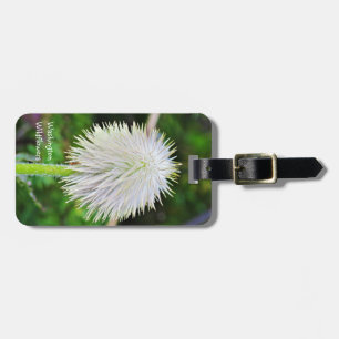 Washington Wildflower Pasqueflower White Seed Head Luggage Tag